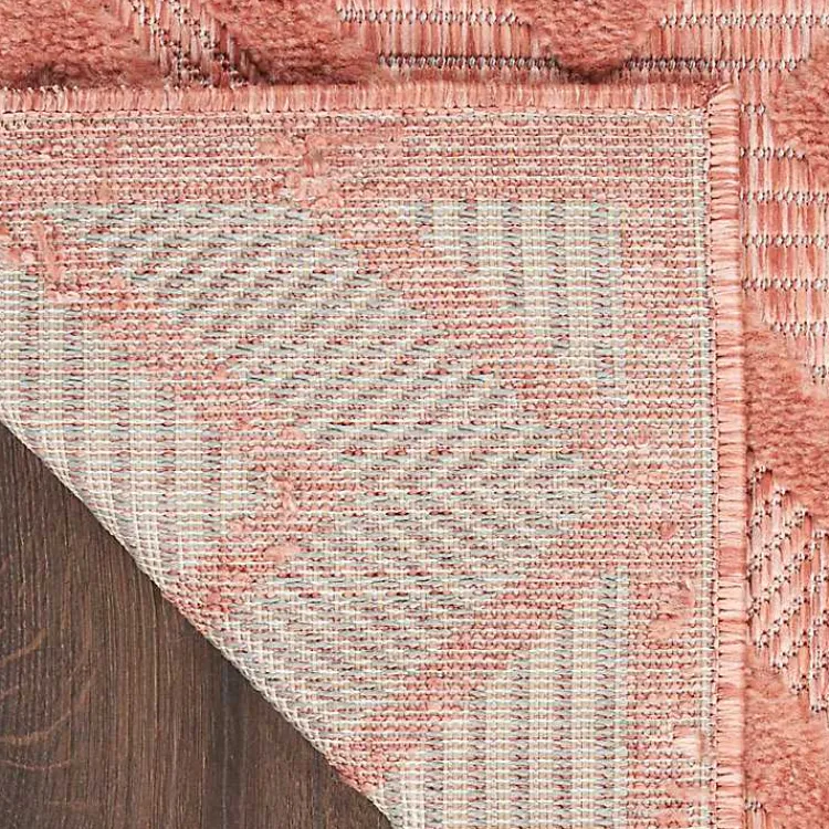 Kirklands Home Coral Diamond Indoor/Outdoor Area Rug, 4x6 Orange Clearance