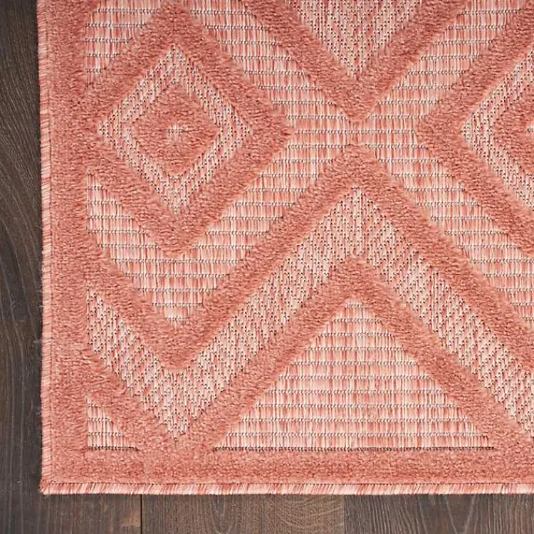 Kirklands Home Coral Diamond Indoor/Outdoor Area Rug, 4x6 Orange Clearance