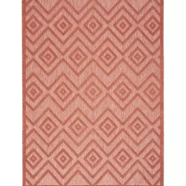 Kirklands Home Coral Diamond Indoor/Outdoor Area Rug, 5x7 Orange Clearance