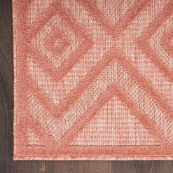 Kirklands Home Coral Diamond Indoor/Outdoor Area Rug, 5x7 Orange Clearance