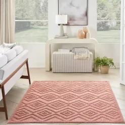 Kirklands Home Coral Diamond Indoor/Outdoor Area Rug, 5x7 Orange Clearance
