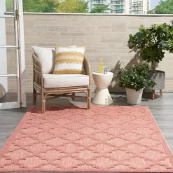 Kirklands Home Coral Trellis Indoor/Outdoor Area Rug, 6x9 Pink Best
