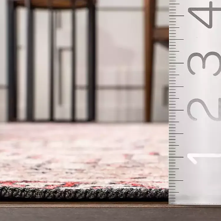 Kirklands Home Cream & Red Diamond Trellis Washable Area Rug, 3x5 Discount