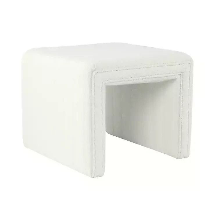 Kirklands Home Cream Boucle Arch Ottoman White Outlet