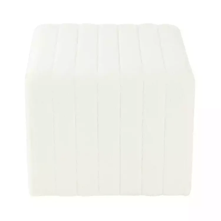 Kirklands Home Cream Boucle Arch Ottoman White Outlet