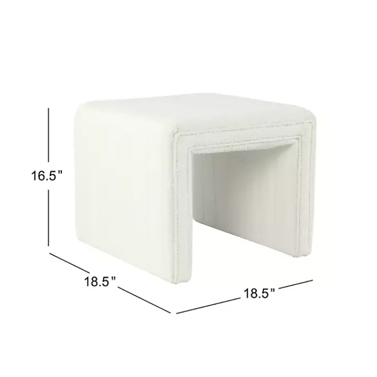 Kirklands Home Cream Boucle Arch Ottoman White Outlet