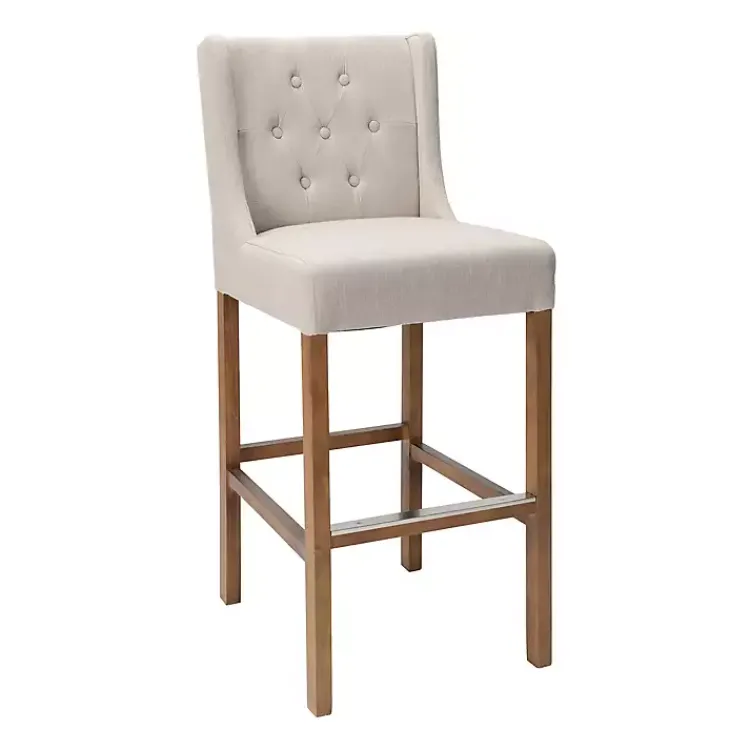 Kirklands Home Cream Button Tufted Kia Barstool Ivory New