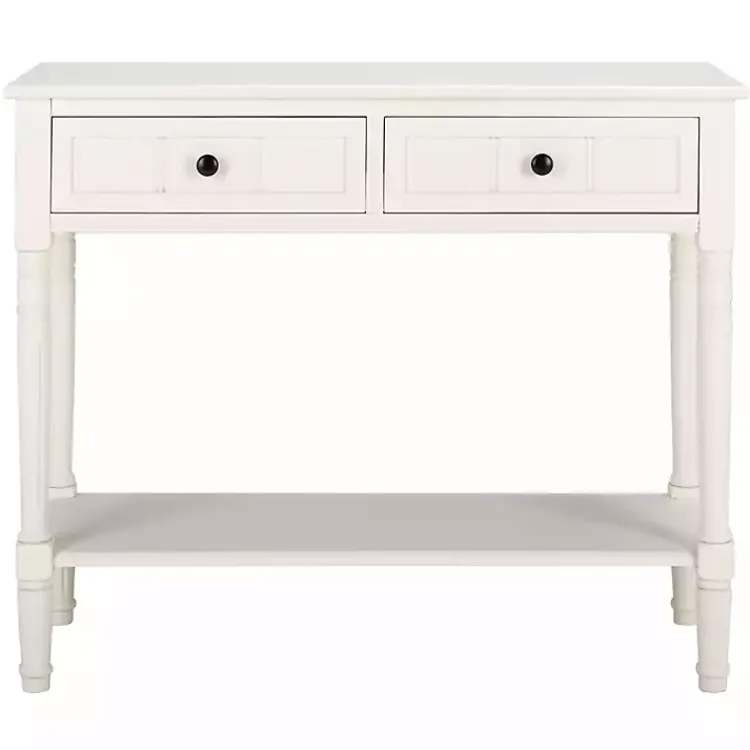 Kirklands Home Cream Carved 2-Drawer Console Table White Hot