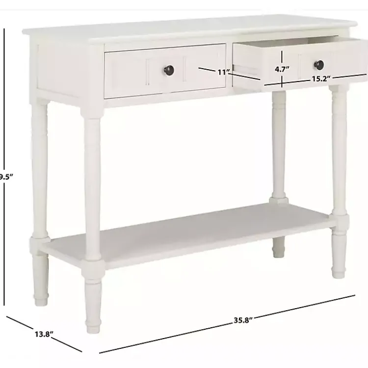 Kirklands Home Cream Carved 2-Drawer Console Table White Hot