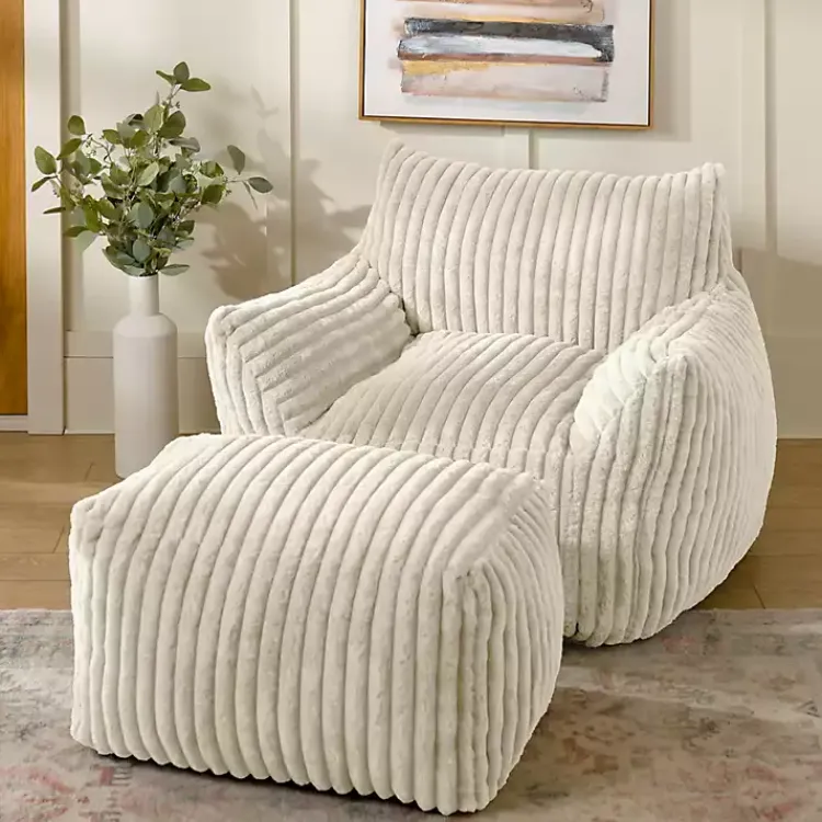 Kirklands Home Cream Comfy Foam Lounge Ottoman White Online
