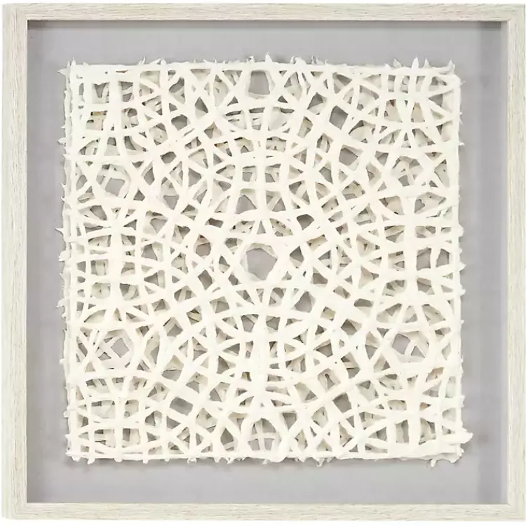 Kirklands Home Cream Handcut Paper Doily Shadowbox Framed Art Ivory Clearance