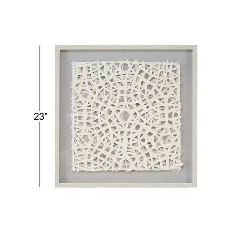 Kirklands Home Cream Handcut Paper Doily Shadowbox Framed Art Ivory Clearance
