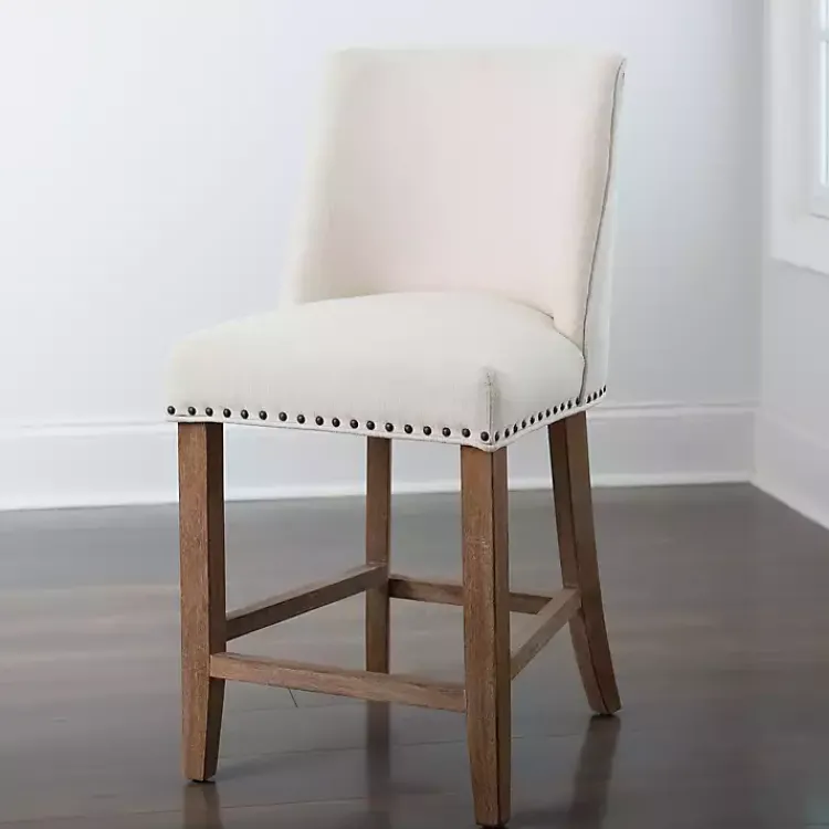 Kirklands Home Cream Julia Counter Stool Ivory
