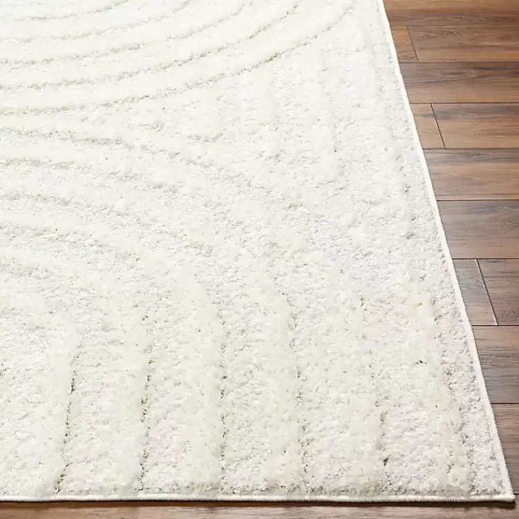 Kirklands Home Cream Modern Curve Area Rug, 5x7 Ivory New