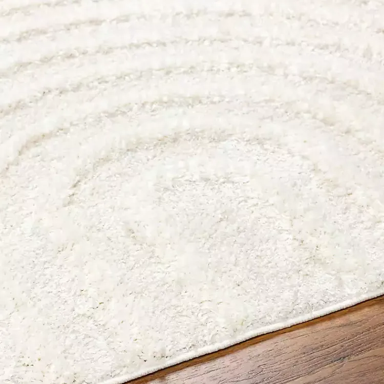 Kirklands Home Cream Modern Curve Area Rug, 5x7 Ivory New