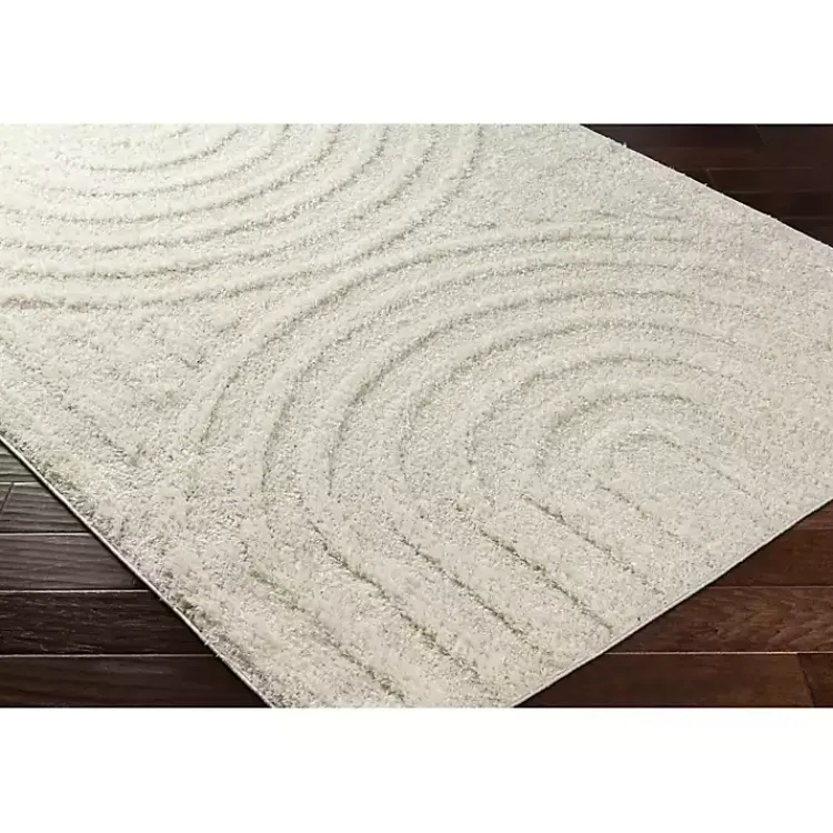 Kirklands Home Cream Modern Curve Area Rug, 5x7 Ivory New