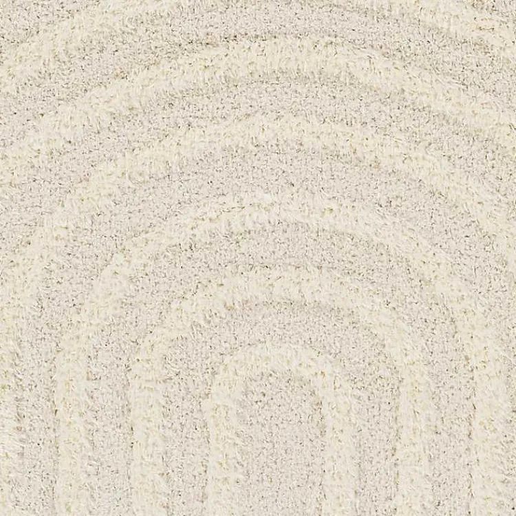 Kirklands Home Cream Modern Curve Area Rug, 5x7 Ivory New