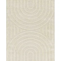 Kirklands Home Cream Modern Curve Area Rug, 6x9 Ivory Best