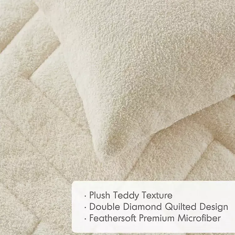 Kirklands Home Cream Quilted Teddy 3-pc. Full/Queen Comforter Set Ivory
