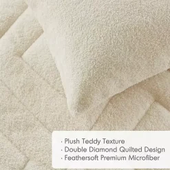 Kirklands Home Cream Quilted Teddy 3-pc. King Comforter Set Ivory Discount