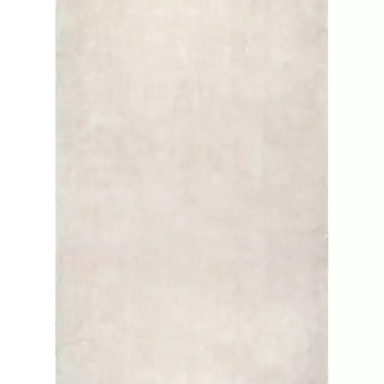 Kirklands Home Cream Shag Washable Area Rug, 8x10 White New