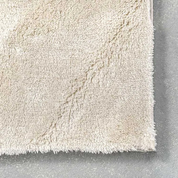 Kirklands Home Cream Shag Washable Area Rug, 8x10 White New