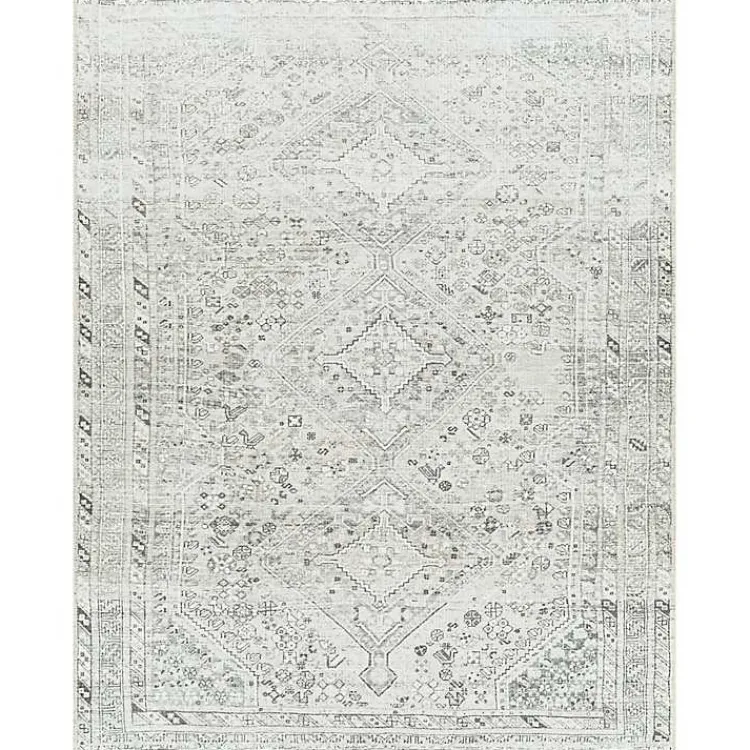Kirklands Home Cream Traditional Washable Area Rug, 6x9 Ivory Sale