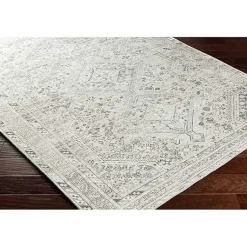 Kirklands Home Cream Traditional Washable Area Rug, 6x9 Ivory Sale