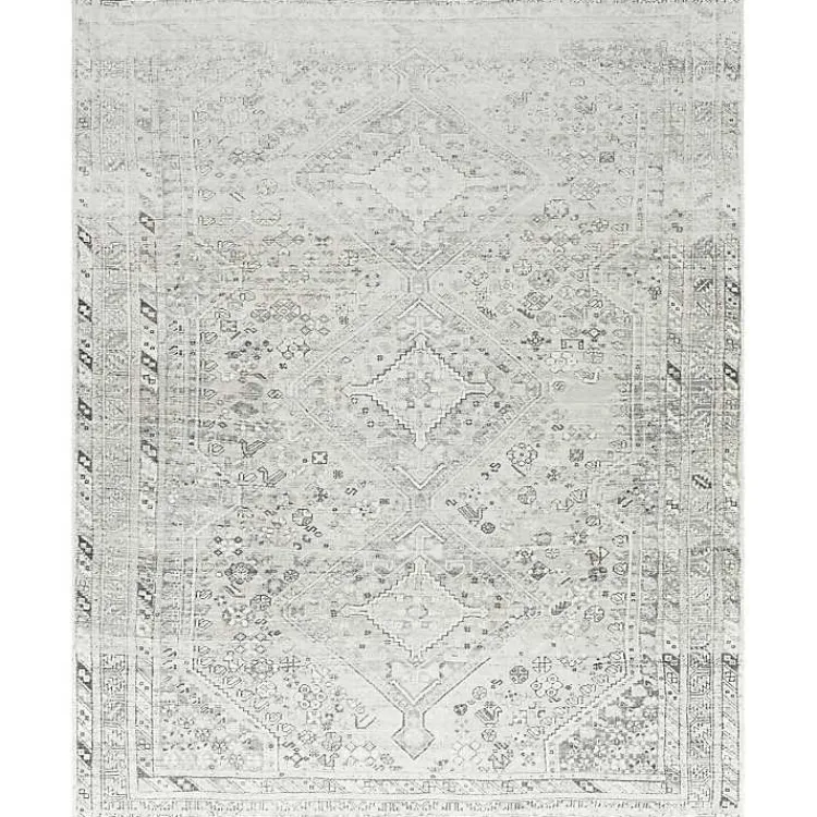 Kirklands Home Cream Traditional Washable Area Rug, 7x10 Ivory New