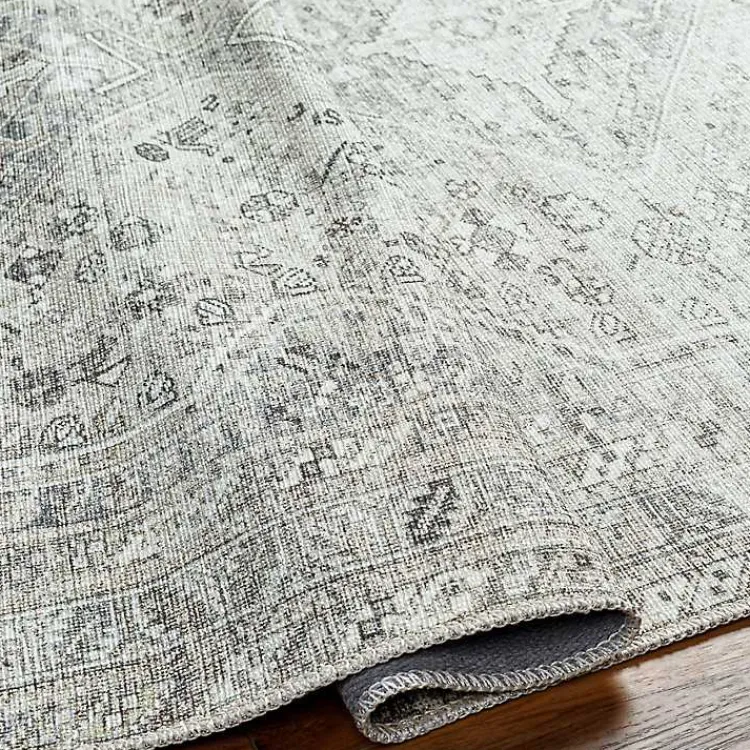 Kirklands Home Cream Traditional Washable Area Rug, 8x12 Ivory Best