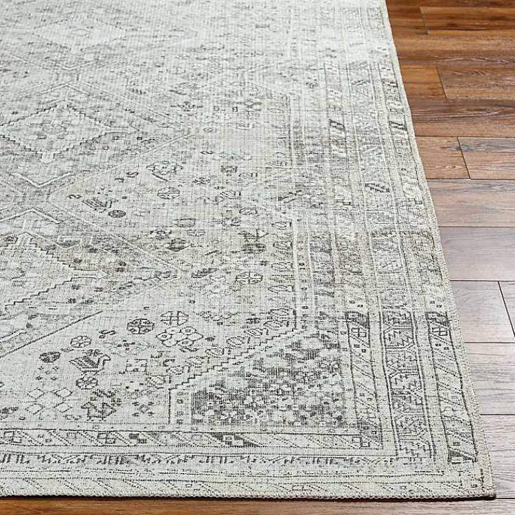 Kirklands Home Cream Traditional Washable Area Rug, 8x12 Ivory Best