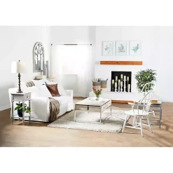 Kirklands Home Cream Vintage Fir Wood Arch Framed Mirror Clearance