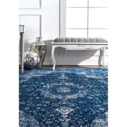 Kirklands Home Dark Verona Area Rug, 8x10 Blue New