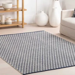 Kirklands Home Dark Gray and Ivory Dainty Diamond Area Rug, 5x8 Discount