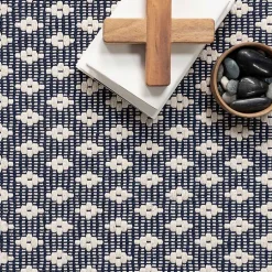 Kirklands Home Dark Gray and Ivory Dainty Diamond Runner Best