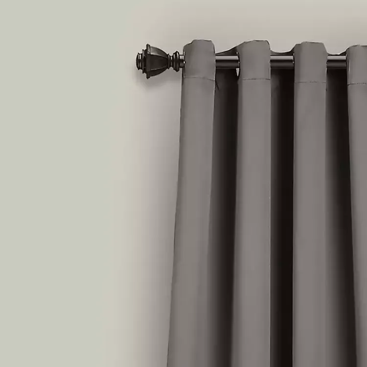 Kirklands Home Dark Blackout Curtain Panel Set, 95 in. Gray Outlet