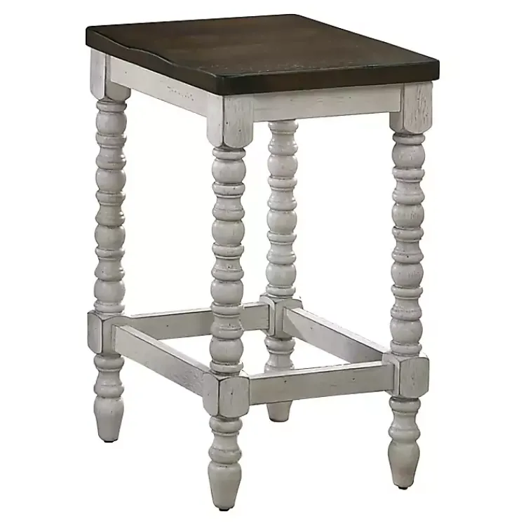 Kirklands Home Dark Walnut & White Wood Ema 2-pc. Counter Stools Brown Sale