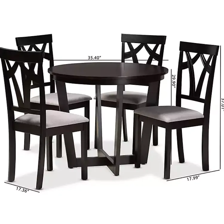 Kirklands Home Dark Wooden Interlocked Base 5-pc. Dining Set Hot