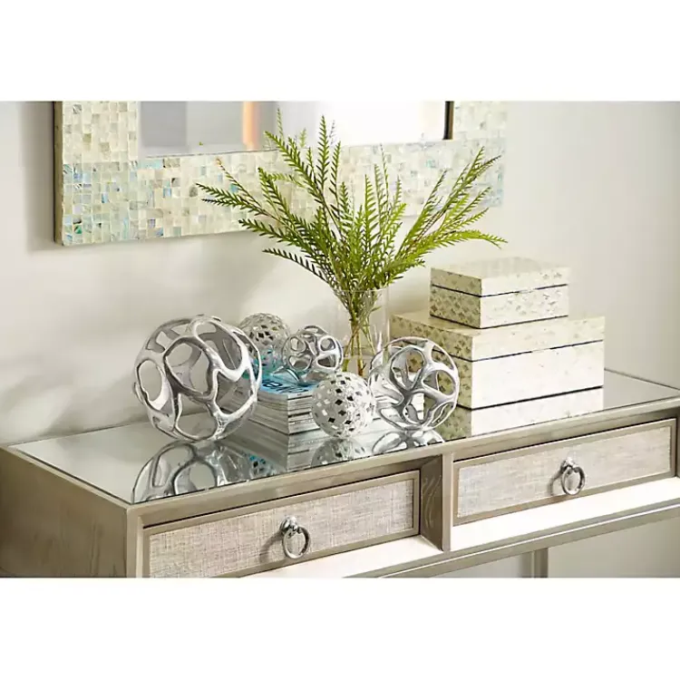 Baskets & Boxes>Kirklands Home Decorative Mussel Shell Wood Boxes, Set of 2