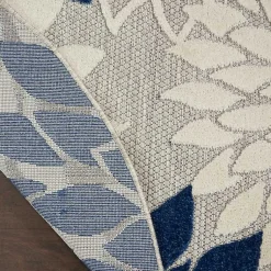 Kirklands Home Denim Floral Burst Round Outdoor Area Rug Online