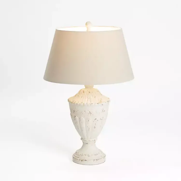 Kirklands Home Distressed Cream Hadley Table Lamp Ivory Clearance