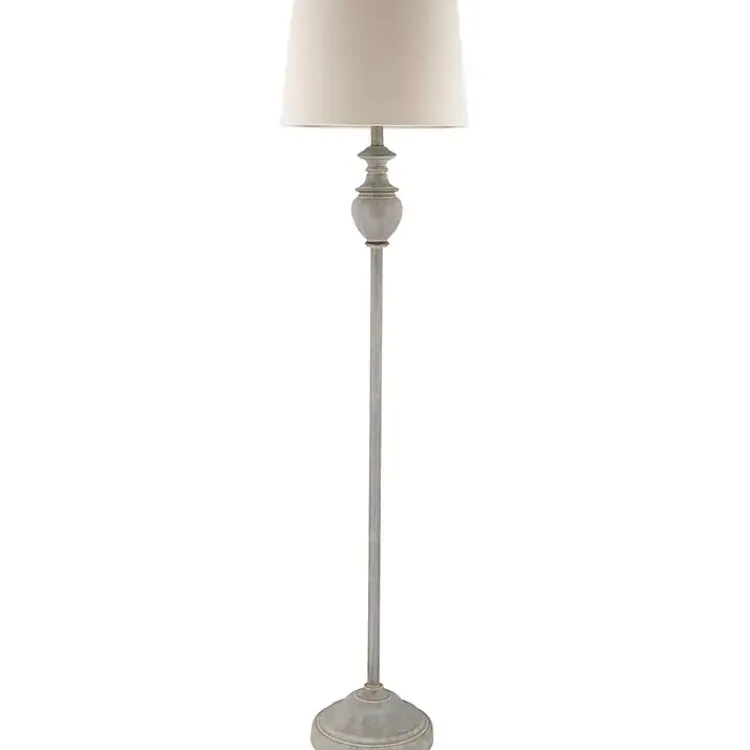 Kirklands Home Distressed Gray Hadlee Floor Lamp Tan Outlet