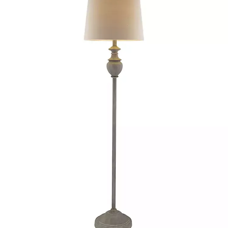 Kirklands Home Distressed Gray Hadlee Floor Lamp Tan Outlet