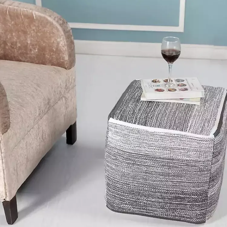 Poufs & Floor Cushions>Kirklands Home Distressed Pinson Cube Pouf