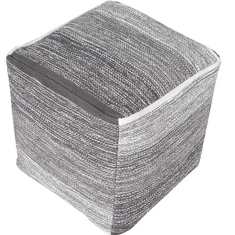 Poufs & Floor Cushions>Kirklands Home Distressed Pinson Cube Pouf