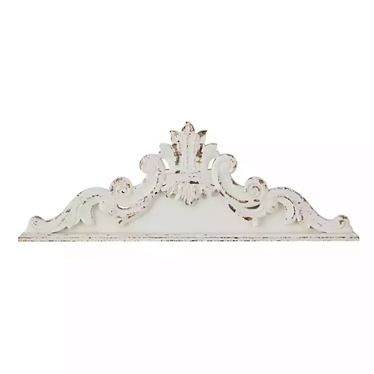 Kirklands Home Distressed Carved Arabesque Wall Plaque White Outlet