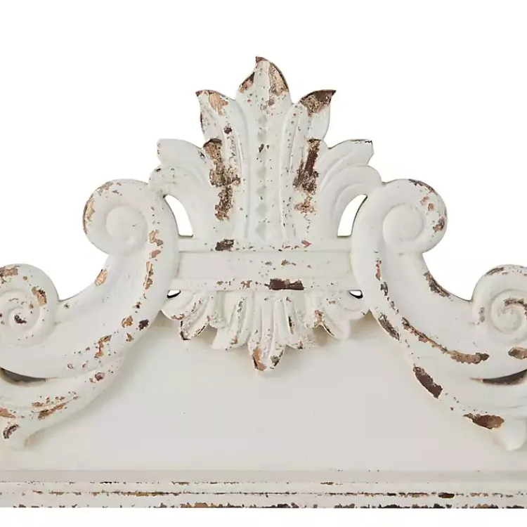 Kirklands Home Distressed Carved Arabesque Wall Plaque White Outlet