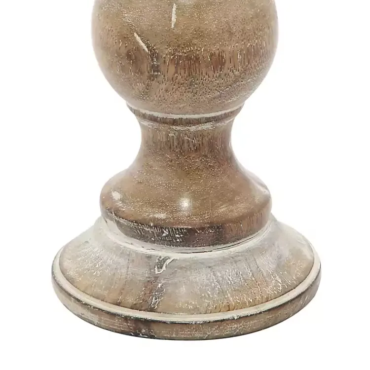 Candle Holders>Kirklands Home Distressed Wood Pillar Candle Holders, Set of 3 Brown