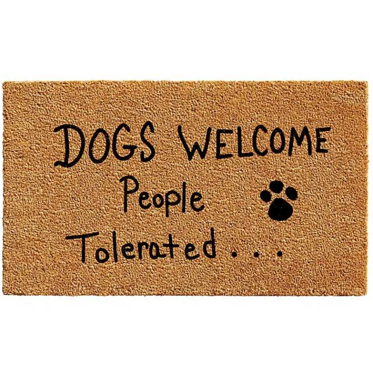 Kirklands Home Dogs Welcome Coir Doormat Hot