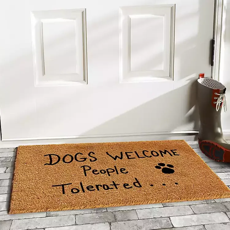 Kirklands Home Dogs Welcome Coir Doormat Hot